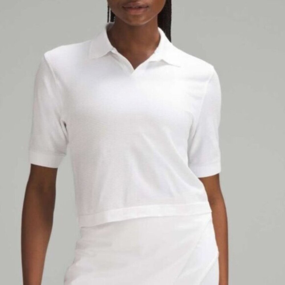 Lululemon Women White Swiftly Tech Relaxed-Fit Polo Shirt Plus Size 14